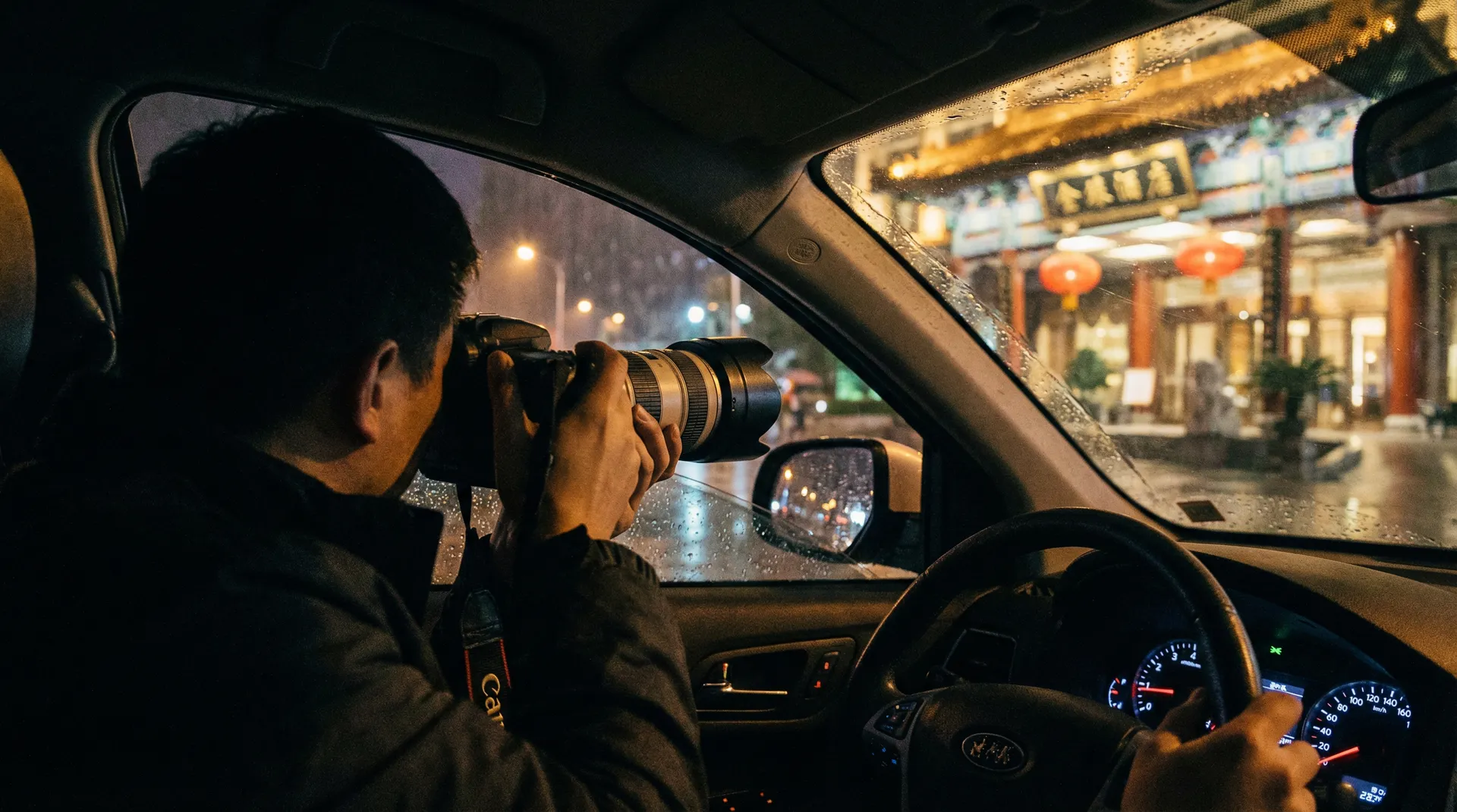 今日吃瓜 - 记者雨夜跟踪拍摄